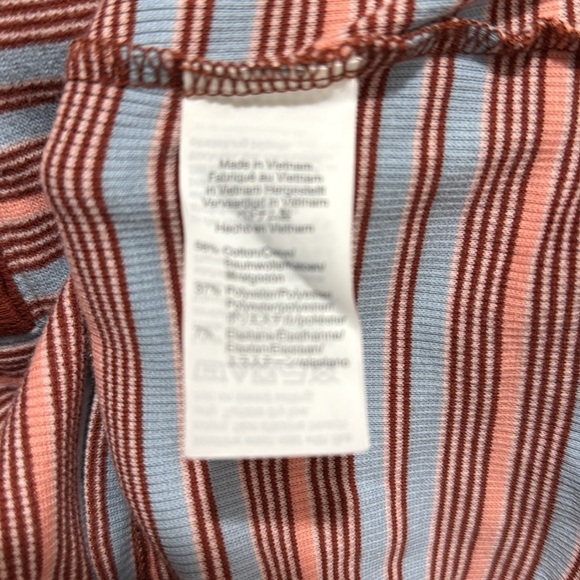 Madewell Fine Ribbed Henley Striped Long Sleeve Top Size XXS - Picture 6 of 9